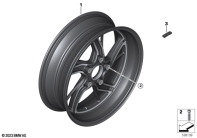 R12 nineT 22 (KR1) CAST RIM, REAR parts diagram