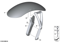 R12 nineT 22 (KR1) FRONT WHEEL FENDER parts diagram