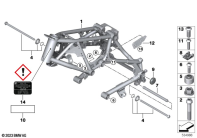 R12 nineT 22 (KR1) MOTORCYCLE FRAME parts diagram
