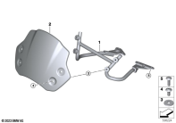 R12 nineT 22 (KR1) MOTORCYCLE TRIM SECTION, WINDSHIELD parts diagram