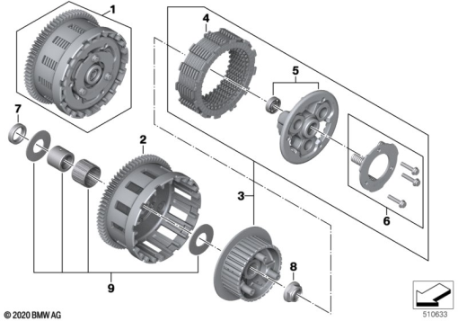 F850GS ADV 17 (K82) CLUTCH WITH CLUTCH PLATE exploded view parts diagram