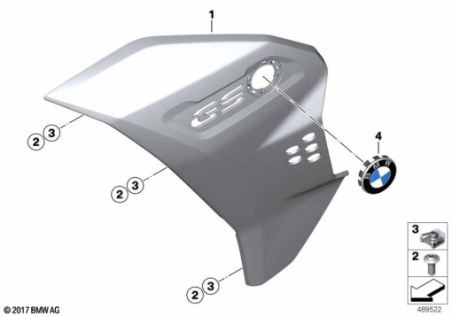F850GS ADV 17 (K82) GRILL COVER exploded view parts diagram