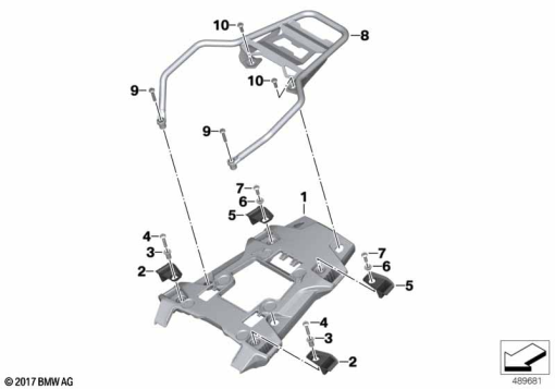 F850GS ADV 17 (K82) LUGGAGE GRID exploded view parts diagram
