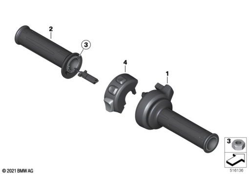 F850GS ADV 17 (K82) HEATED HANDLEBAR GRIPS exploded view parts diagram