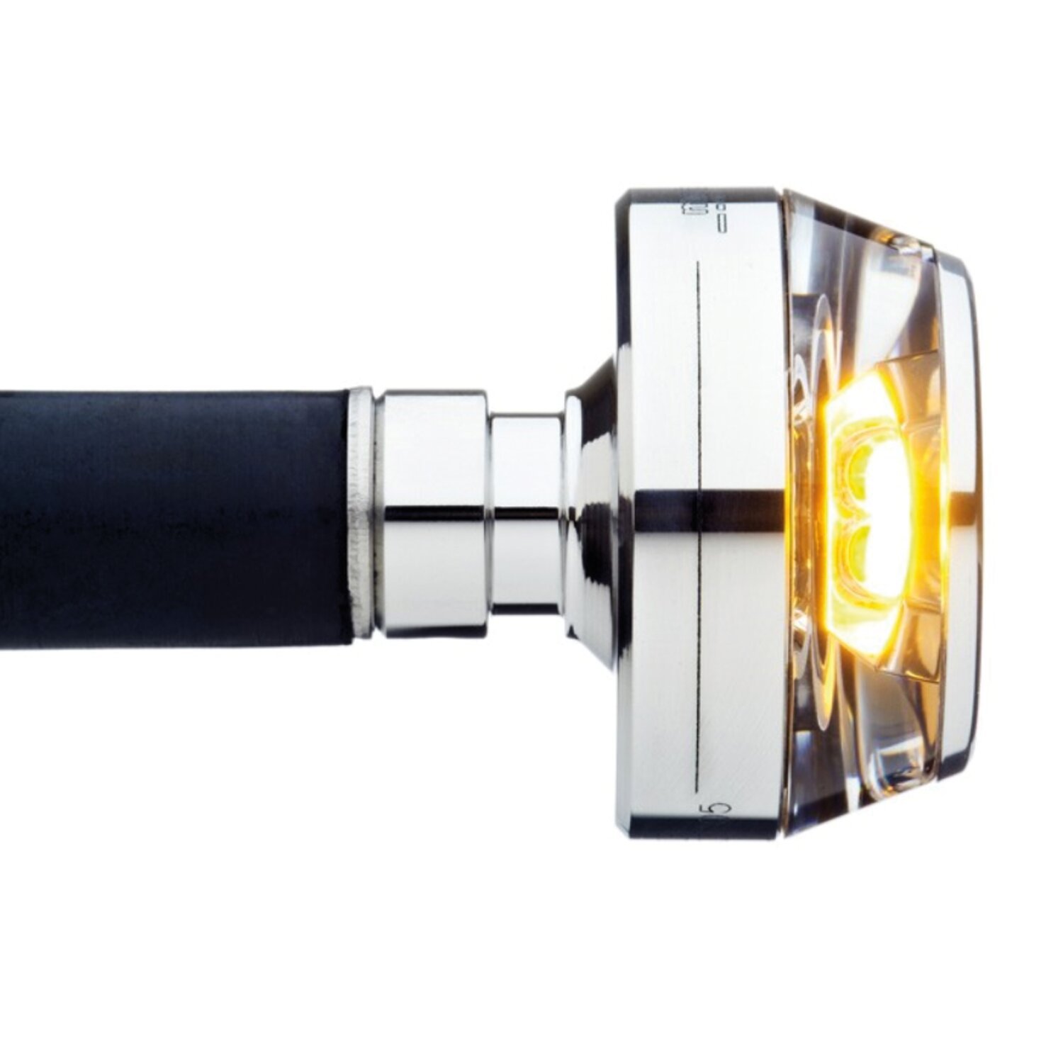 Dapper Motor — Motogadget — mo.blaze disc LED turn signal. Polished, right