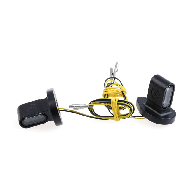 Buy Cult-Werk — ''Shorty'' front turn signal kit. Black — Dapper Motor Dapper Motor — Cult-Werk — ''Shorty'' front turn signal kit. Black | motorcycle lighting
