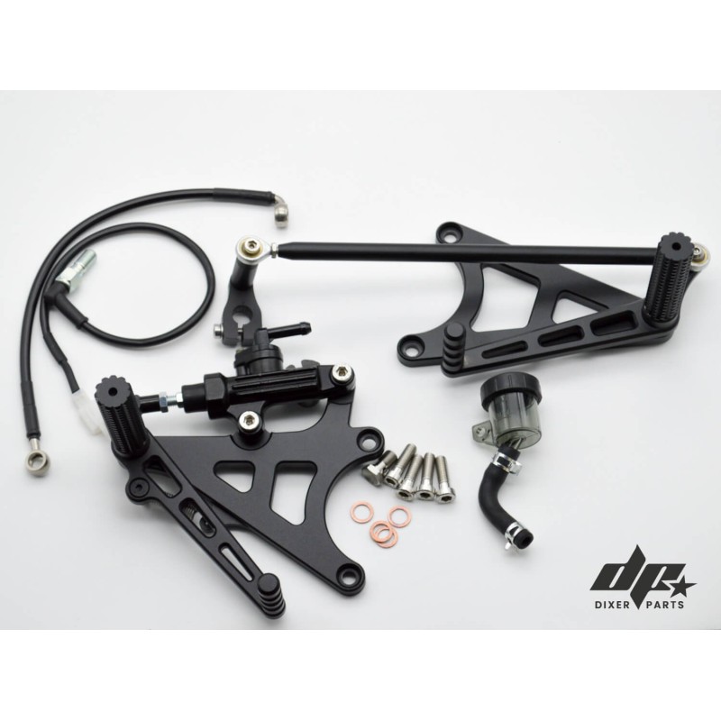 Dapper Motor — Front Sets – Driver’s Footrest – MODEL 1B (Long, Black) BMW K100 K75 K1100 Cafe Racer Scrambler