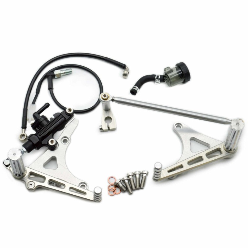 Dapper Motor — Front Rear Sets Driver’s Footrest (Short, Silver) BMW K100 K75 K1100 Cafe Racer