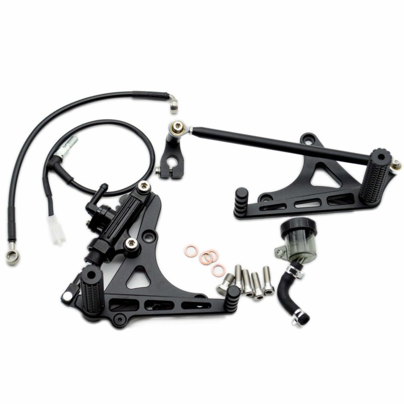 Dapper Motor — Front Rear Sets Driver’s Footrest (Short, Black) BMW K100 K75 K1100 Cafe Racer