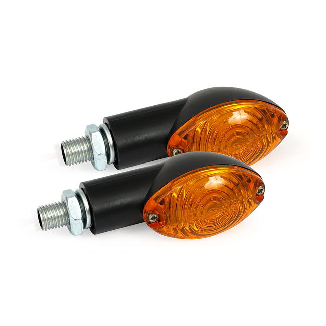 Acheter MCS — Cateye Mini clignotants tige 20mm, noir avec verre ambré — Dapper Motor Dapper Motor — MCS — Cateye Mini clignotants tige 20mm, noir avec verre ambré | éclairage moto