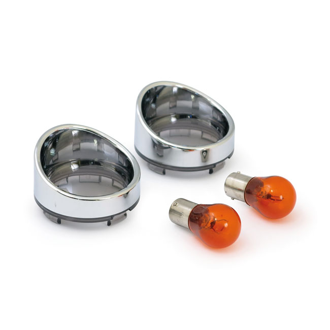 Buy MCS — Turn signal lens set with visor. Light smoke lens amber bulb — Dapper Motor Dapper Motor — MCS — Turn signal lens set with visor. Light smoke lens amber bulb | motorcycle lighting
