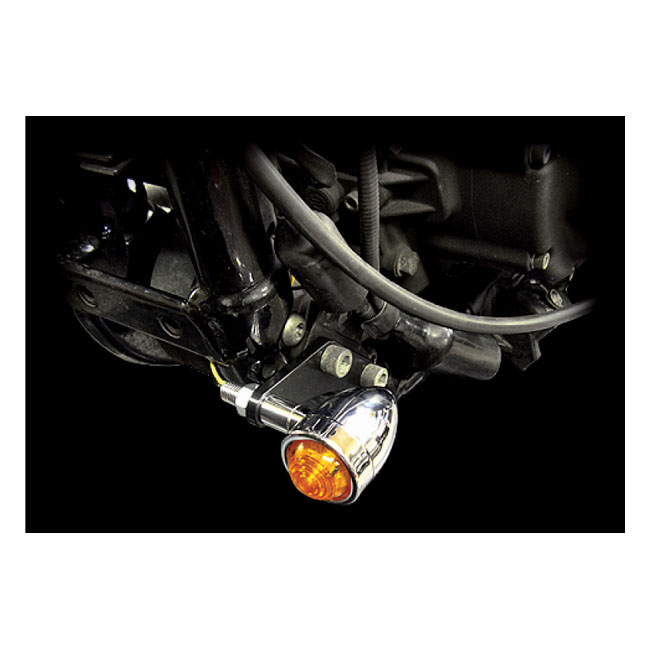 Koop MCS — XL Sportster turn signal mount brackets. Voor. Zwart — Dapper Motor Dapper Motor — MCS — XL Sportster turn signal mount brackets. Voor. Zwart | motorverlichting